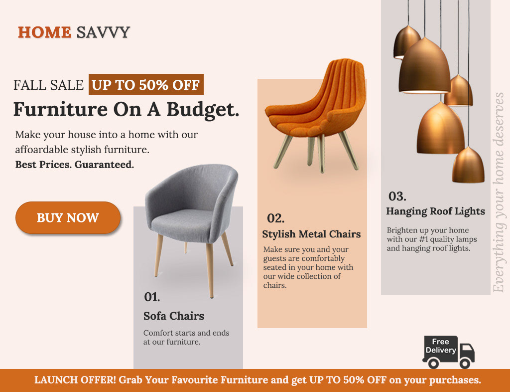 Home Savy - Furniture - Landing Page Design